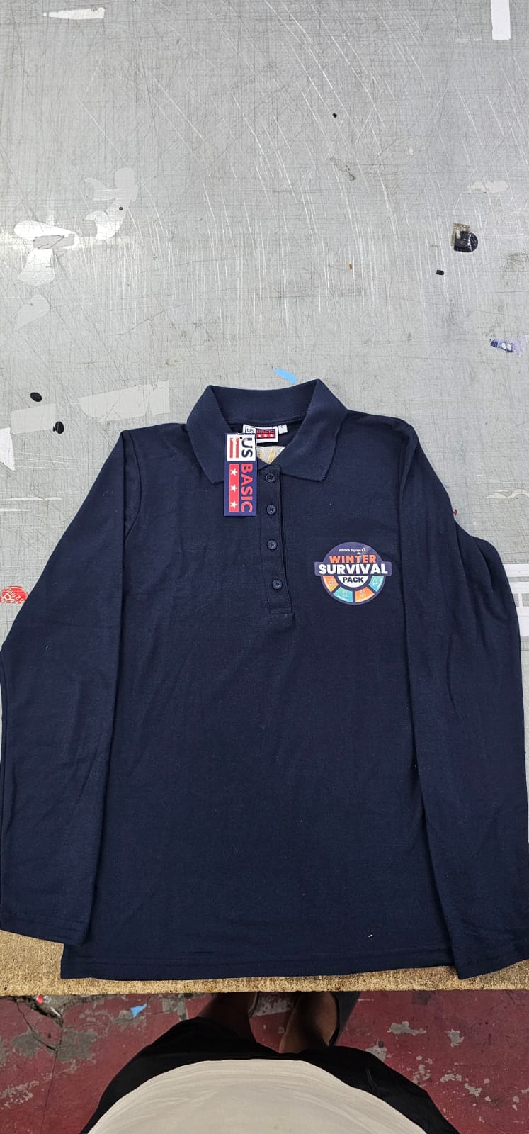 Navy branded sleeveless jacket for corporate apparel