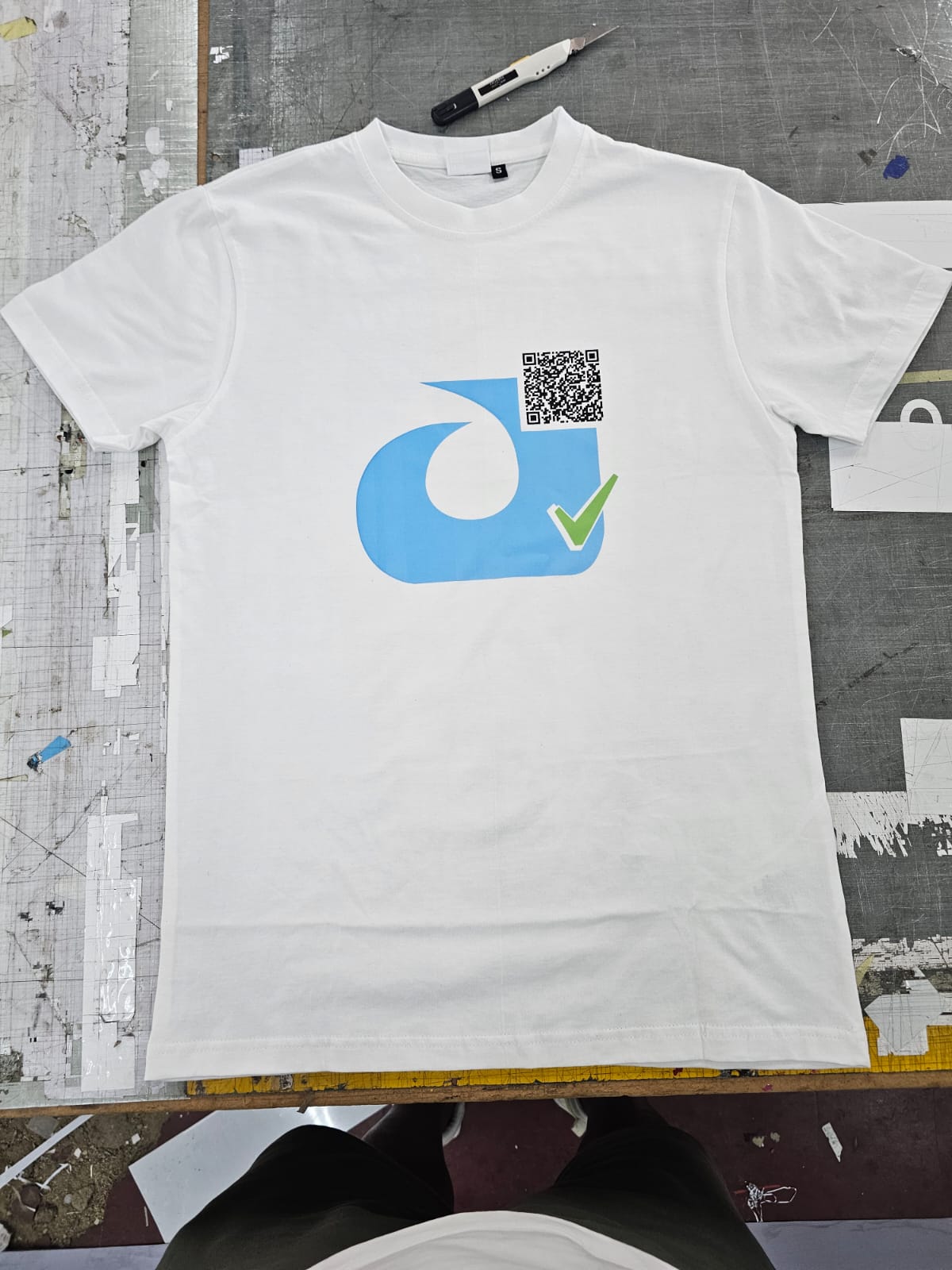 White branded T-shirt with front logo print